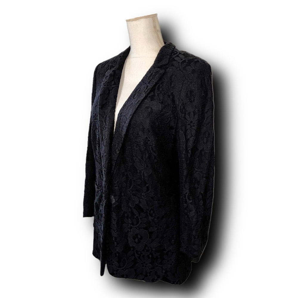 Kenneth Cole Lace Slim Fit One-Button Blazer Whimsigoth Dark Academia - Picture 2 of 5
